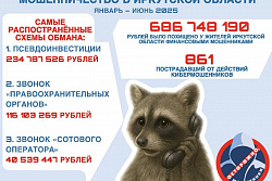 За июнь 2025 года около 150 жителей Приангарья перевели на счета мошенников почти 110 миллионов рублей