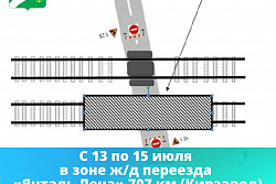 Внимание!С 13 по 15 июля будет ограничено движение автотранспорта на железнодорожном переезде «Янталь-Лена» 707 км (Кирзавод)