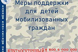 Меры поддержки для детей мобилизованных граждан предоставляемых на территории Иркутской области