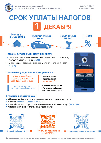 Уплатите налоги до 1 декабря!