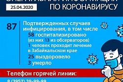 Оперативная информация по коронавирусу на 25 апреля 2020 года